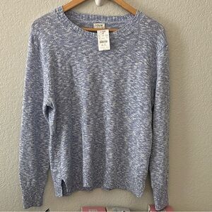 NWT J Crew Space Dyed Blue Women’s Crewneck Sweater Size M